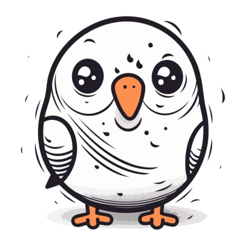 Cute cartoon parrot. Vector illustration. Isolated on white back