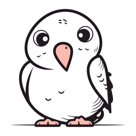 Cute cartoon parrot. Vector illustration isolated on white backg