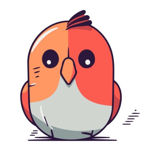 Funny cartoon bird. Vector illustration of a cute little bird.