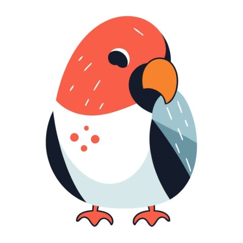 Cute parrot isolated on a white background. Vector illustration.