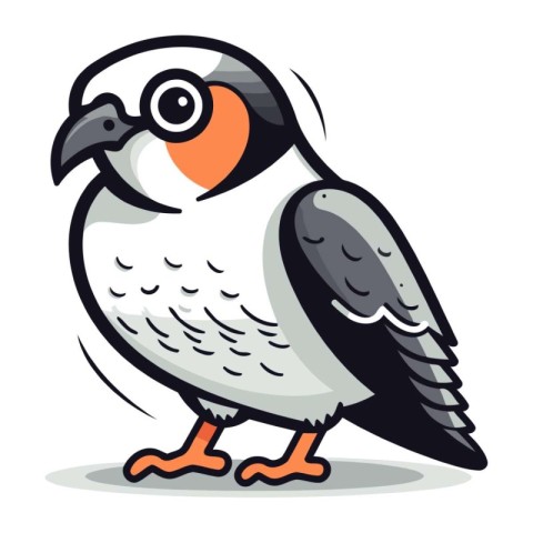 Illustration of a bird on a white background. Vector illustratio