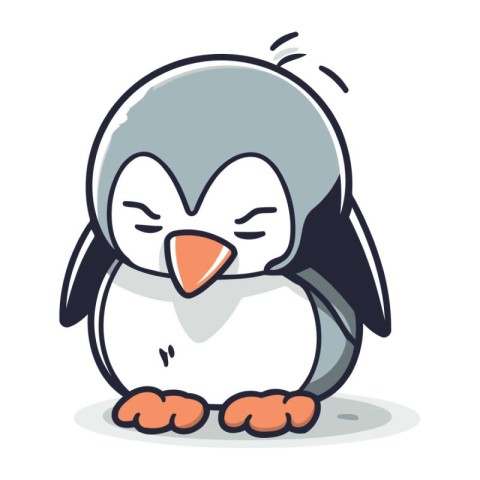 Cute penguin vector illustration. Cute cartoon penguin.