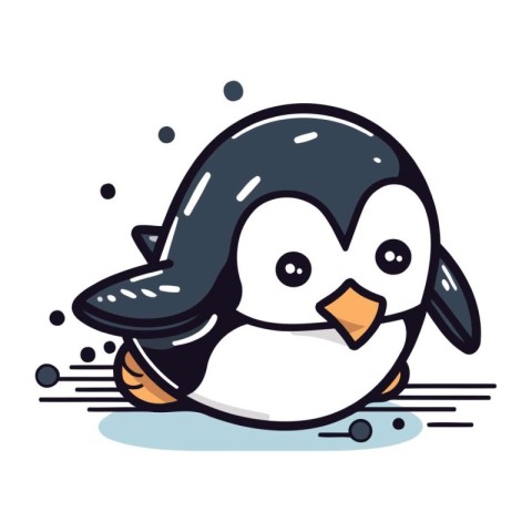 Cute penguin. Vector illustration of a cartoon penguin.