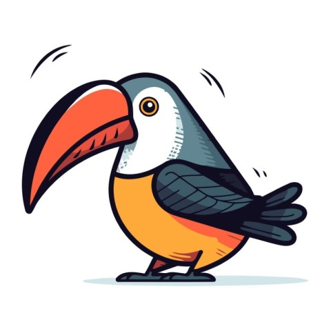 Cartoon toucan. Vector illustration of a cute toucan.