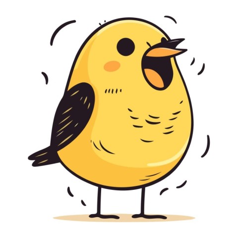 Vector illustration of a cute little chick. Hand drawn cartoon s