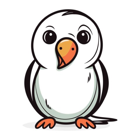 Cute penguin on a white background. Vector illustration in carto