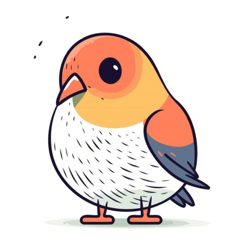 Cute little bird. Vector illustration in doodle style.