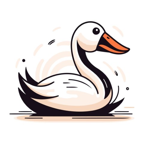 Swan. Vector illustration. Isolated on a white background.