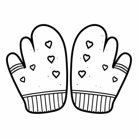 cute gloves with hearts icon vector illustration designiconic ta