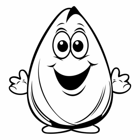 illustration of a black and white easter egg on a white backgrou