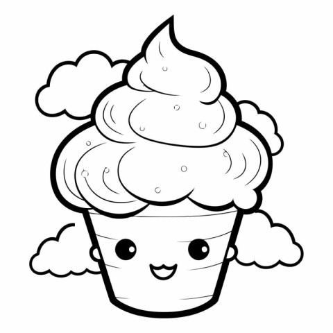 Ice cream cartoon design. Kawaii expression cute character funny