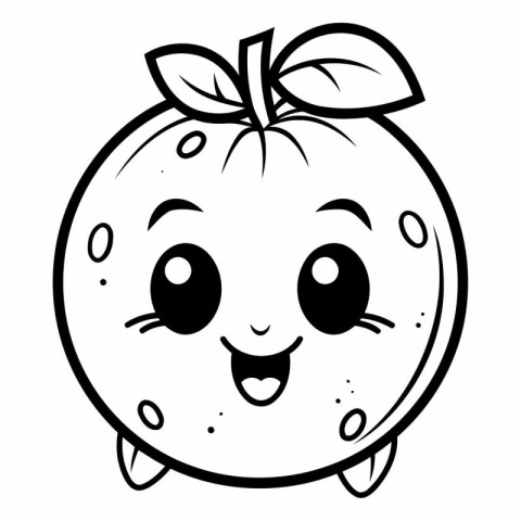 Cute kawaii orange of a fruit character.