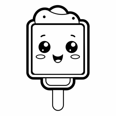 cute ice cream in stick kawaii character vector illustration des