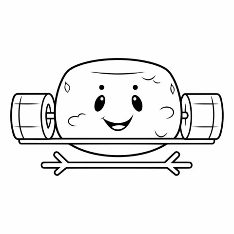 Illustration of a Cheeseburger Mascot Character on a Cutting Boa