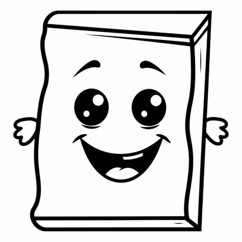 Black and White Cartoon Illustration of a Bag of Food Comic Char