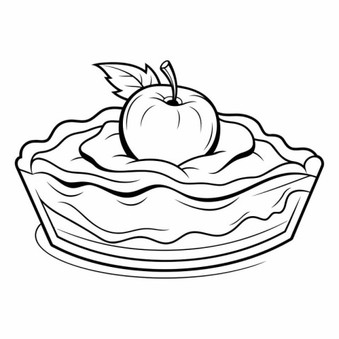 Apple pie icon. Outline illustration of apple pie vector icon fo