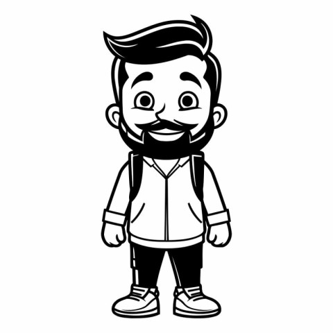 Hipster man cartoon icon vector illustration graphic design vect