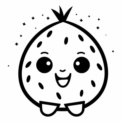 cute kawaii strawberry cartoon vector illustration graphic desig