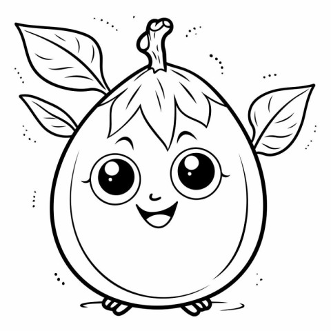 Black and White Cartoon Illustration of Funny Fruits Coloring Bo