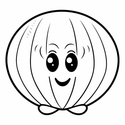 Vector illustration of a cute smiling onion isolated on a white