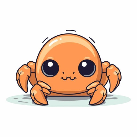 Cute cartoon crab. Isolated on white background.