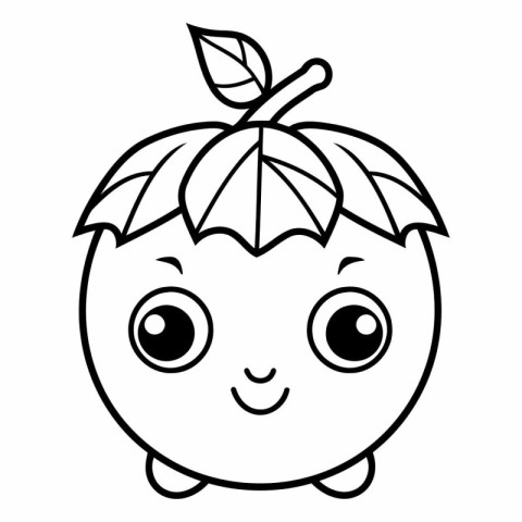 cute apple fruit kawaii character vector illustartion design