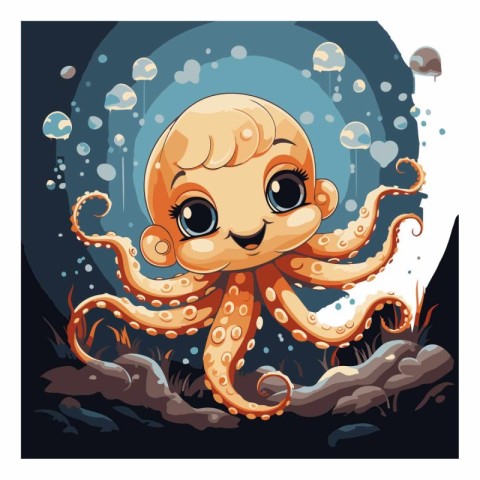 Cute cartoon octopus of a cute octopus.