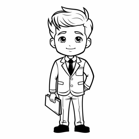 cute school boy cartoon vector illustration graphic design vecto