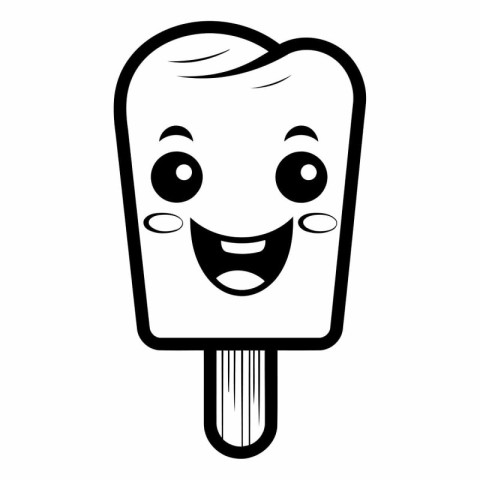 cute ice cream in stick kawaii character vector illustration des