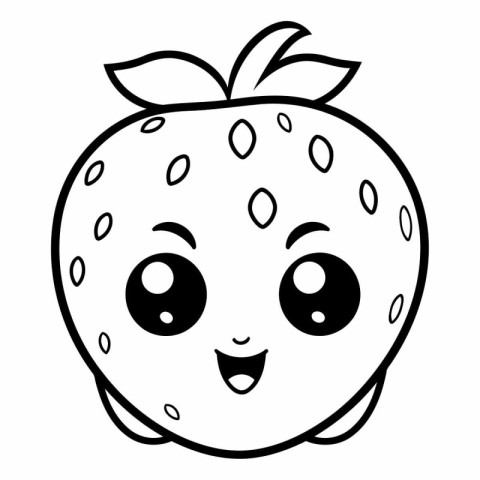 cute kawaii strawberry fruit kawaii character vector illustratio