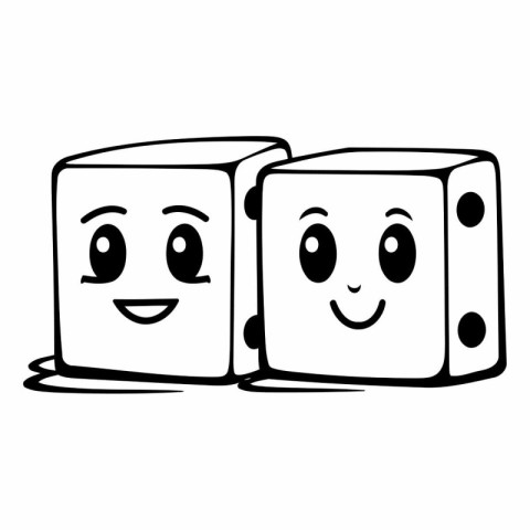 Dice icon. Cartoon illustration of dice vector icon for web desi