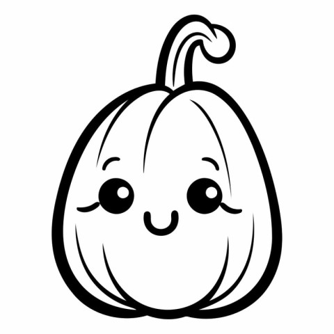 cute pumpkin vegetable kawaii character vector illustration desi