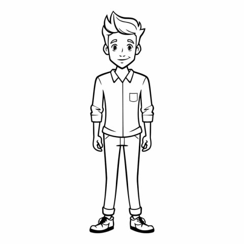 young man with casual clothes cartoon vector illustration graphi