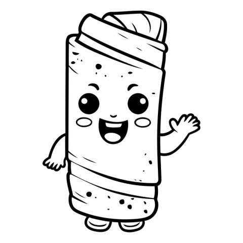 Illustration of a Burrito Mascot Character Pointing at Something