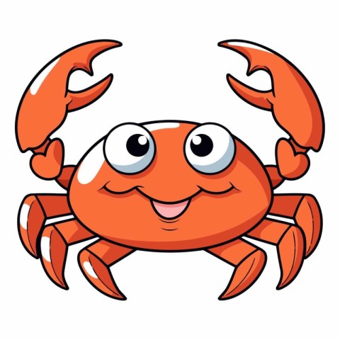 Cute crab cartoon isolated on a white background.