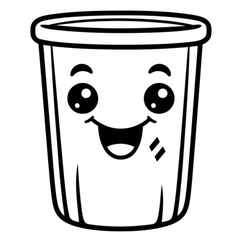 Coffee cup kawaii cartoon character vector illustration graphic