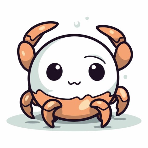 Cute cartoon crab isolated on a white background.