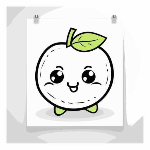 Illustration of a Cute Peach Fruit Mascot Character on a White S