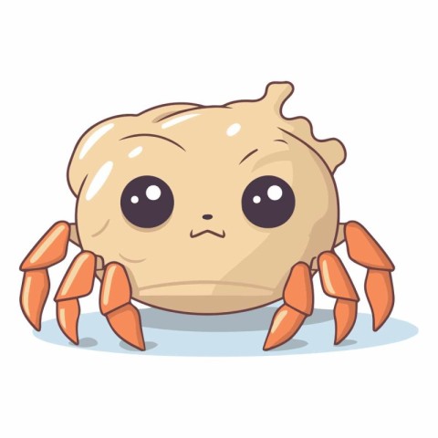 Crab cartoon character isolated on a white background.