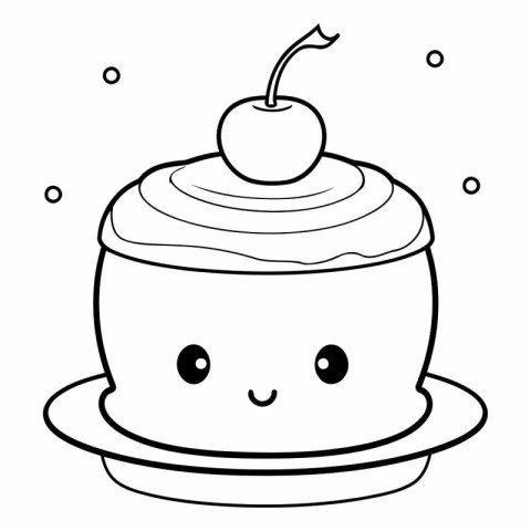 delicious and sweet cake kawaii character vector illustration de