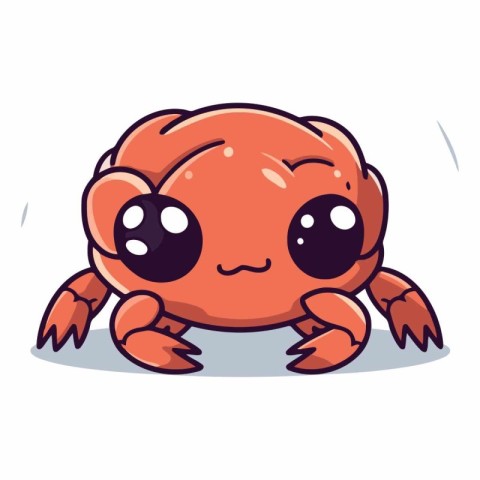 Cute cartoon crab isolated on a white background.