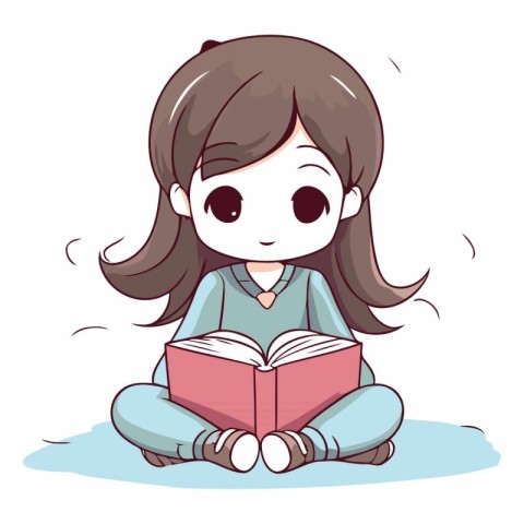 Girl reading a book of a girl reading a book.