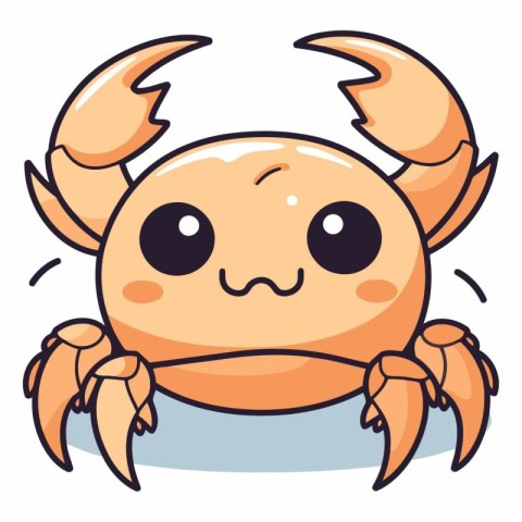 Crab icon. Cartoon illustration of crab vector icon for web desi