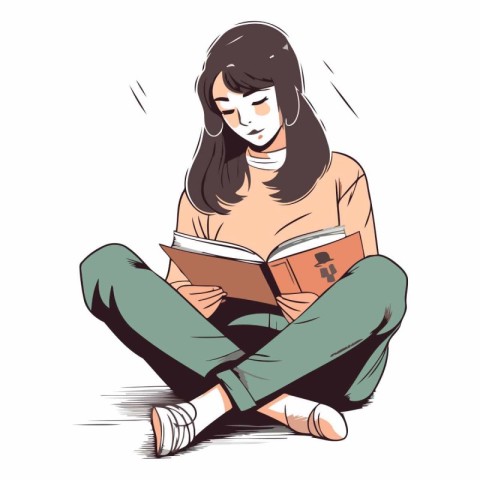 Girl reading a book of a girl reading a book.