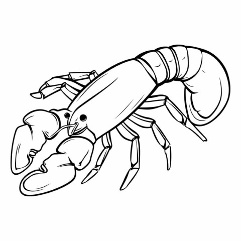 Lobster icon. Hand drawn illustration of lobster vector icon for