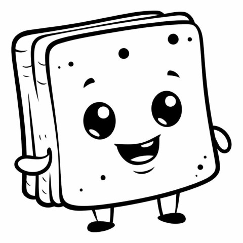 Illustration of a Cute Toaster Cartoon Mascot Character