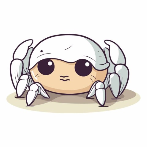 Crab cartoon character isolated on a white background.