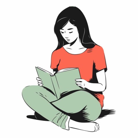 Girl reading a book of a girl reading a book.