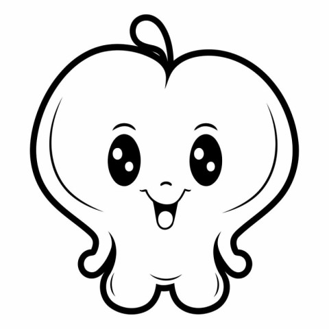 Apple cartoon design. Kawaii expression cute character funny and