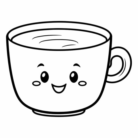 Coffee mug kawaii cartoon vector illustration graphic design.